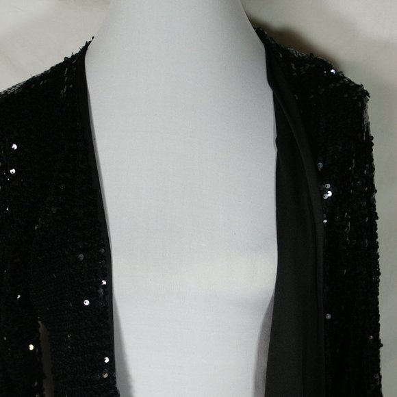 Loila Sequin Covered Open Front Cardigan Women's Small Lined Long Sleeve Evening - Picture 12 of 15